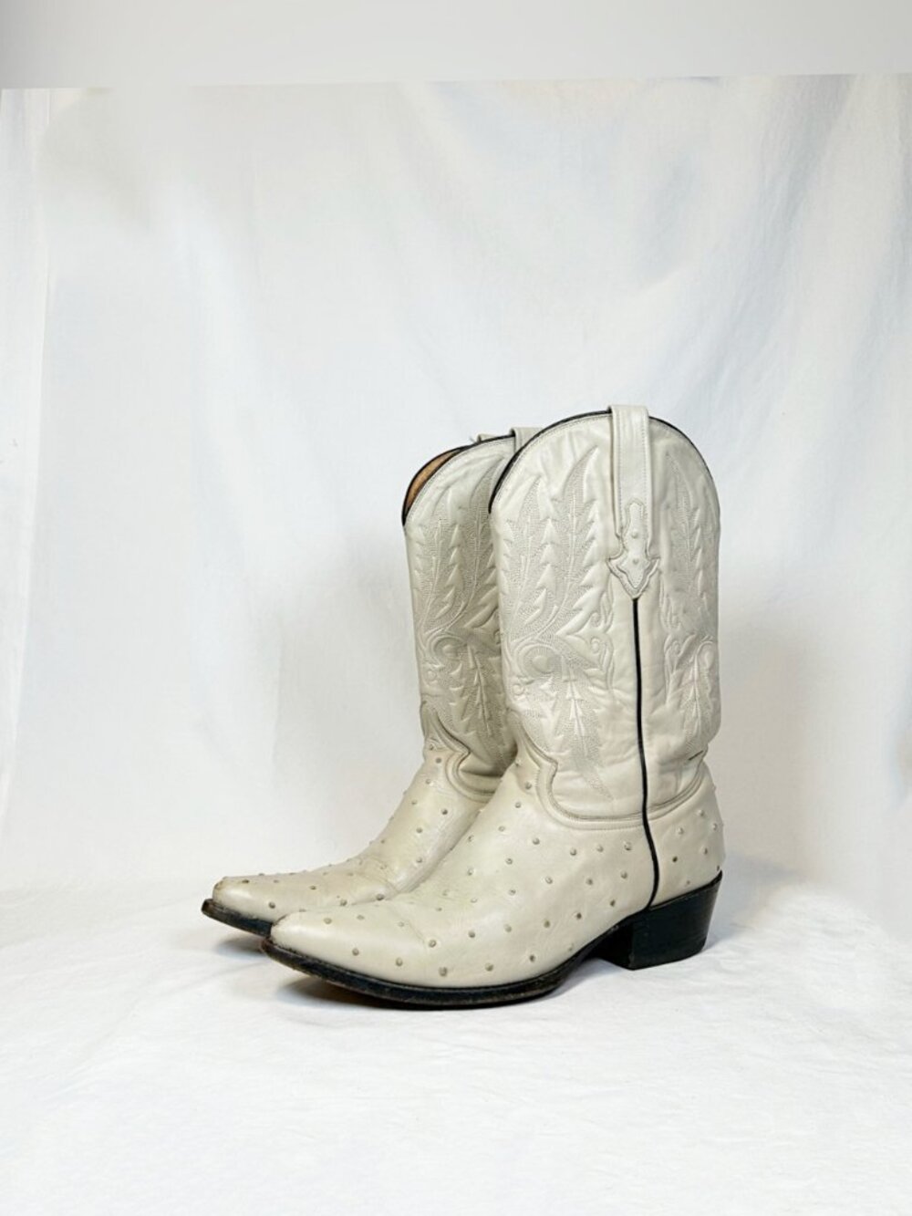 Mezcalero Mens Bone Leather Ostrich Cowboy Western Boots~13 EE~Mexico